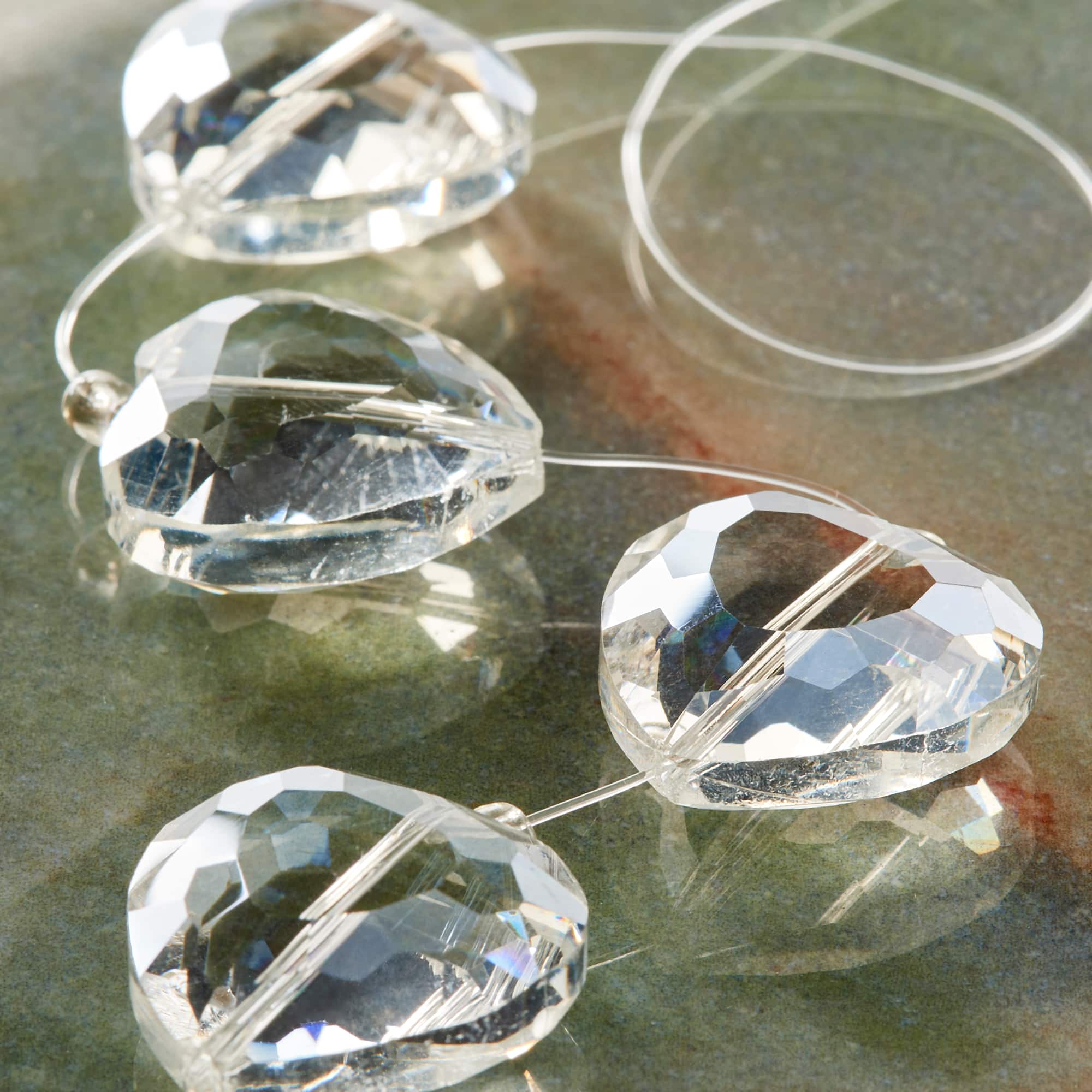 Crystal Heart Glass Beads, 22mm by Bead Landing™